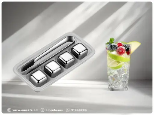 4 Stainless Ice Cubes